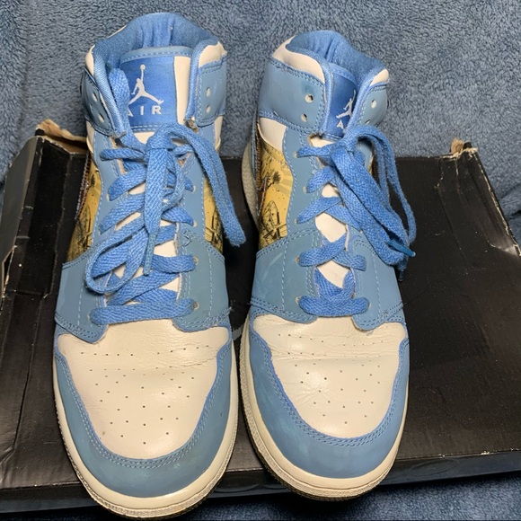 Air Jordan 1 Retro Alpha White University Blue 2007 7Y - Picture 13 of 16